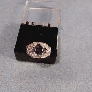 Elegant 6.5, Sterling 925  Silver and Blue Gemstone Ring